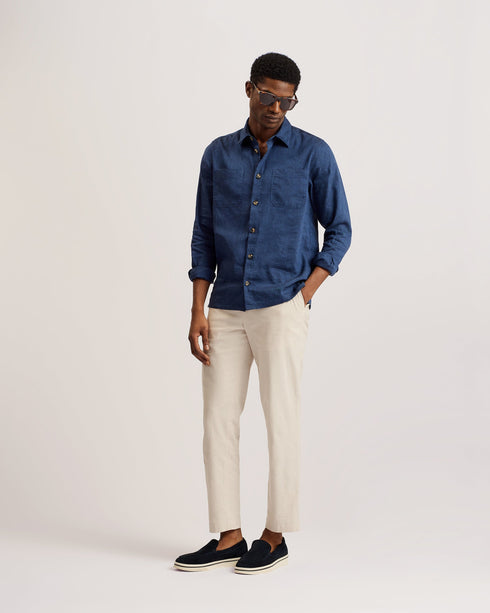 IIO-Shirts-LS Stretch Linen Shirt- Ted Baker Romania